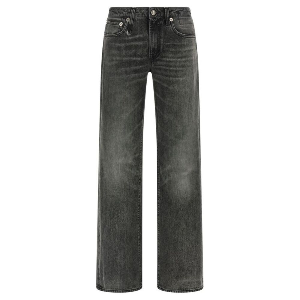 R13 Gray Cotton Straight-Leg Women's Jeans